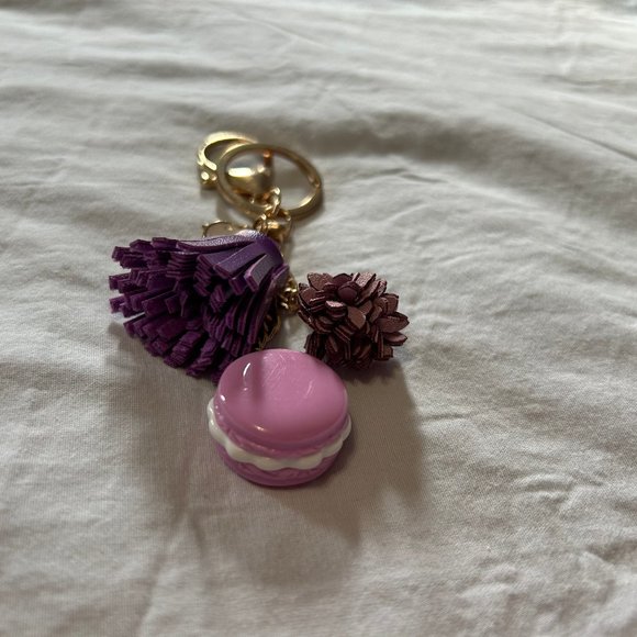 Purple Macaron & Clock Bag Charm Key Ring - Picture 4 of 7